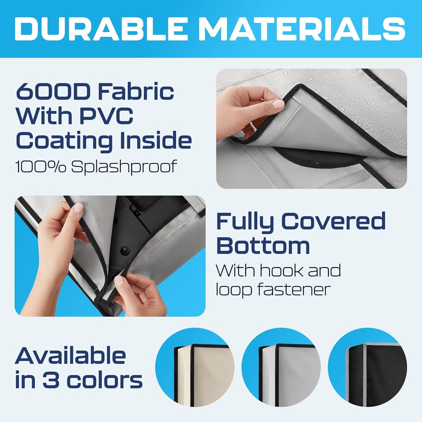 Outdoor TV Cover 48", 49", 50" - Universal Weatherproof Protector for Flat Screen Tvs - Fits Most TV Mounts and Stands - Gray