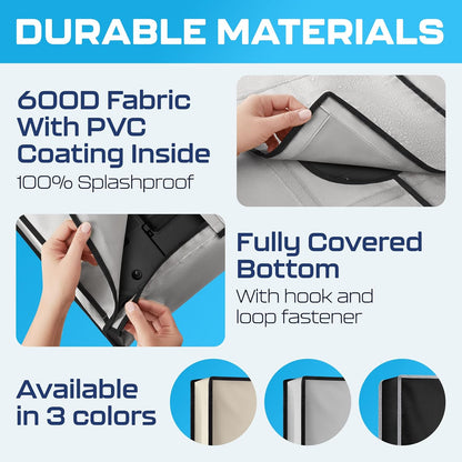 Outdoor TV Cover 48", 49", 50" - Universal Weatherproof Protector for Flat Screen Tvs - Fits Most TV Mounts and Stands - Gray